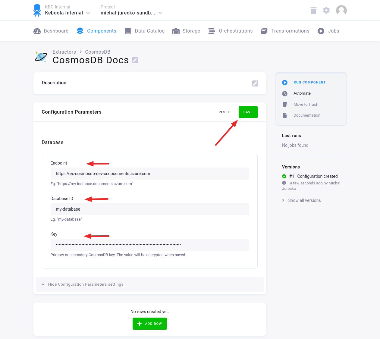 Screenshot - Extractor configuration