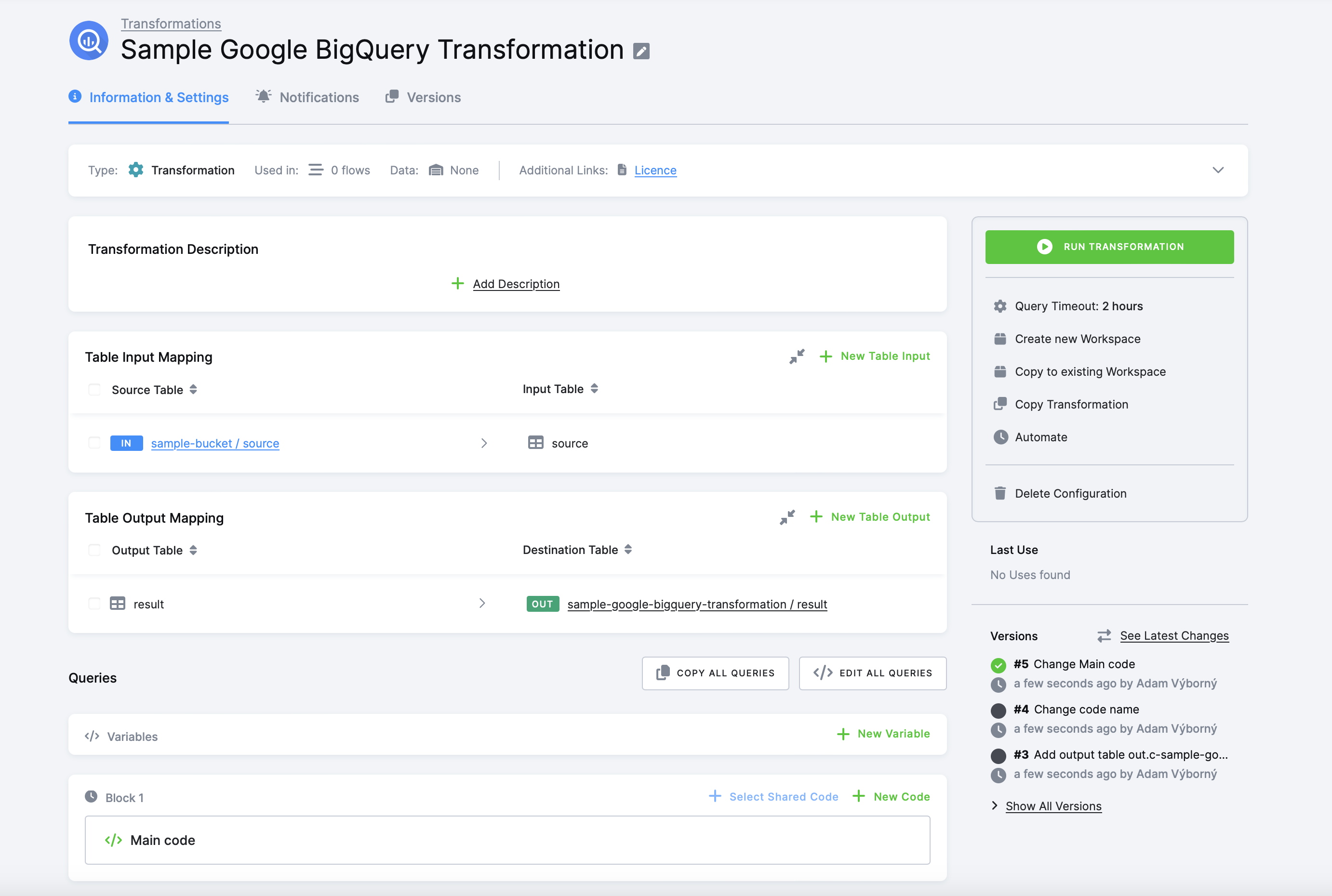 Screenshot - Sample Transformation